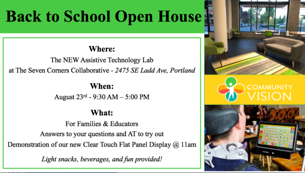 AT Lab: Back to School Open House! @ Community Vision | Portland | Oregon | United States